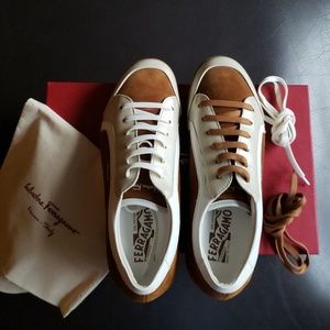 New Salvatore Ferragamo Freedom Sneakers  Size 7.5